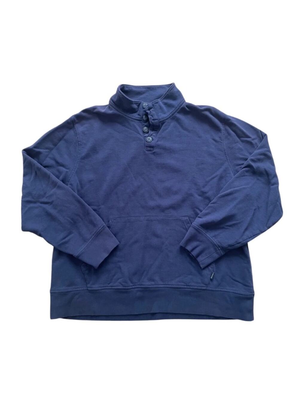Lucky Brand, Navy Button-Neck Pullover Sweatshirt, Men XL #0171